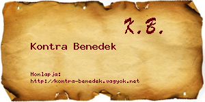 Kontra Benedek névjegykártya